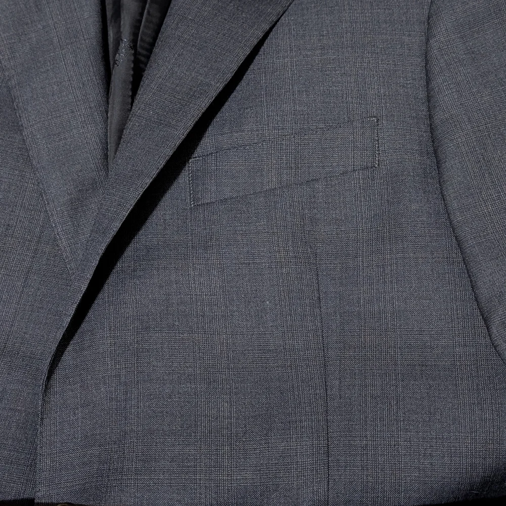 Jos A Bank Patterned Suit Jacket Blue Men's 43R Wool